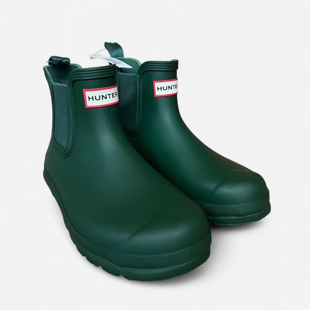 New Hunter Ladies' Ankle Rain Boot Original Chelsea Waterproof Green Bootie